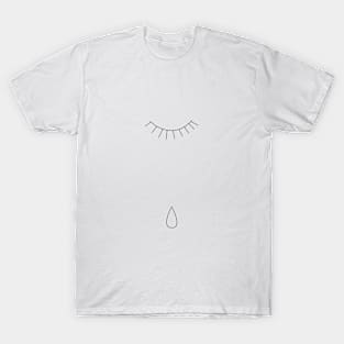 Minimalist linear crying eye T-Shirt